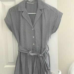 Black and white small size midi dress